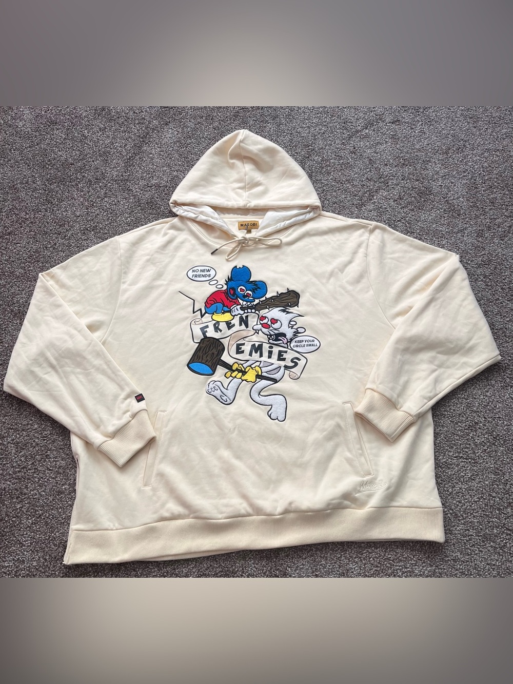 Makobi Frenemies Fleece Hoodie Streetwear Cartoon Graphic Men’s Size 6XB